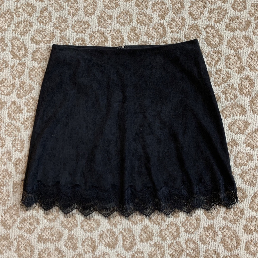 Cupcakes and Cashmere black suede skirt